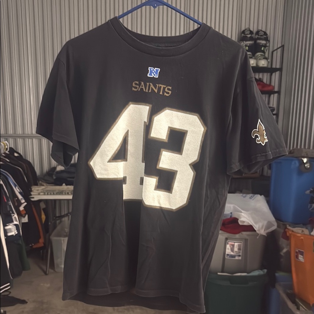 Black New Orleans Saints T-Shirt with Gold Number 43